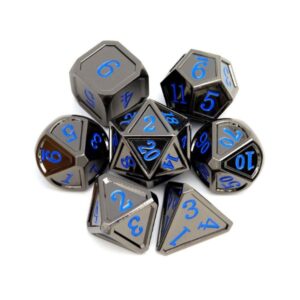 Set Dados Metalicos Negros
